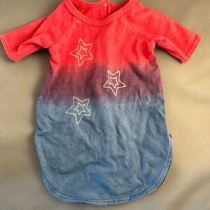 American Girl Pleasant Company Vintage Tie Dye Ombre Nightshirt Gown Stars Blue